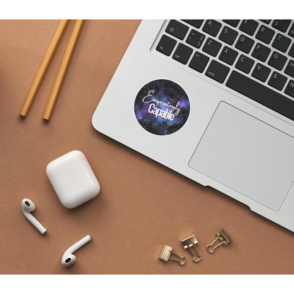 Parse Galaxy Quote Sticker: "Exasperatingly Capable"
